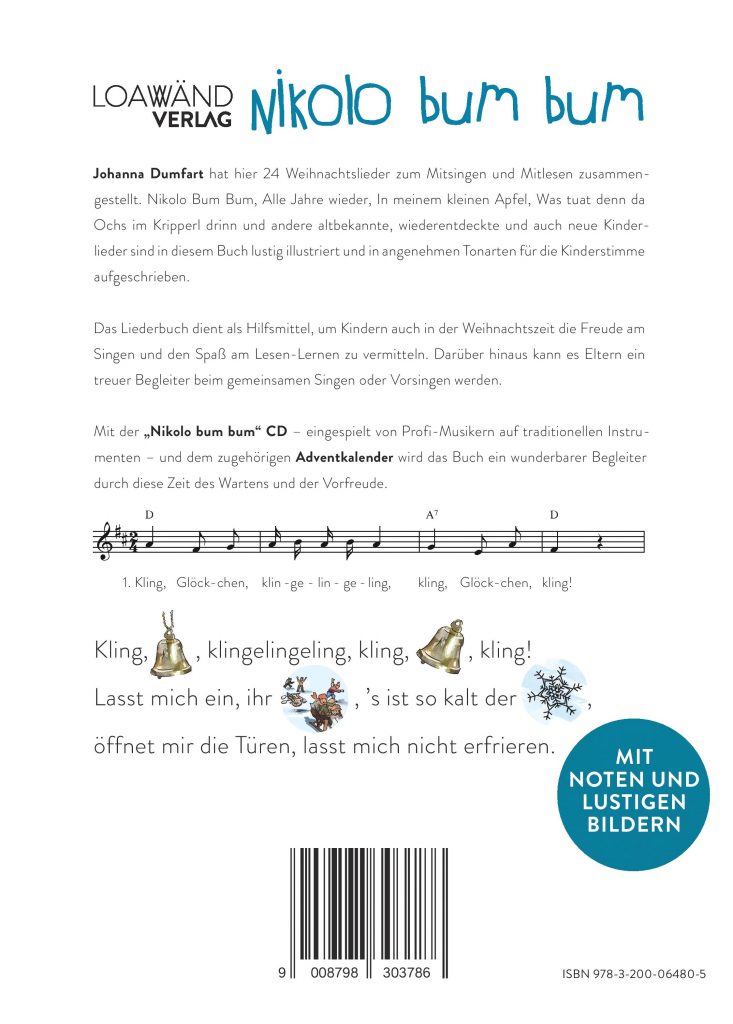 Nikolo bum bum Set Liederbuch + CD + Adventkalender – Johanna Dumfart